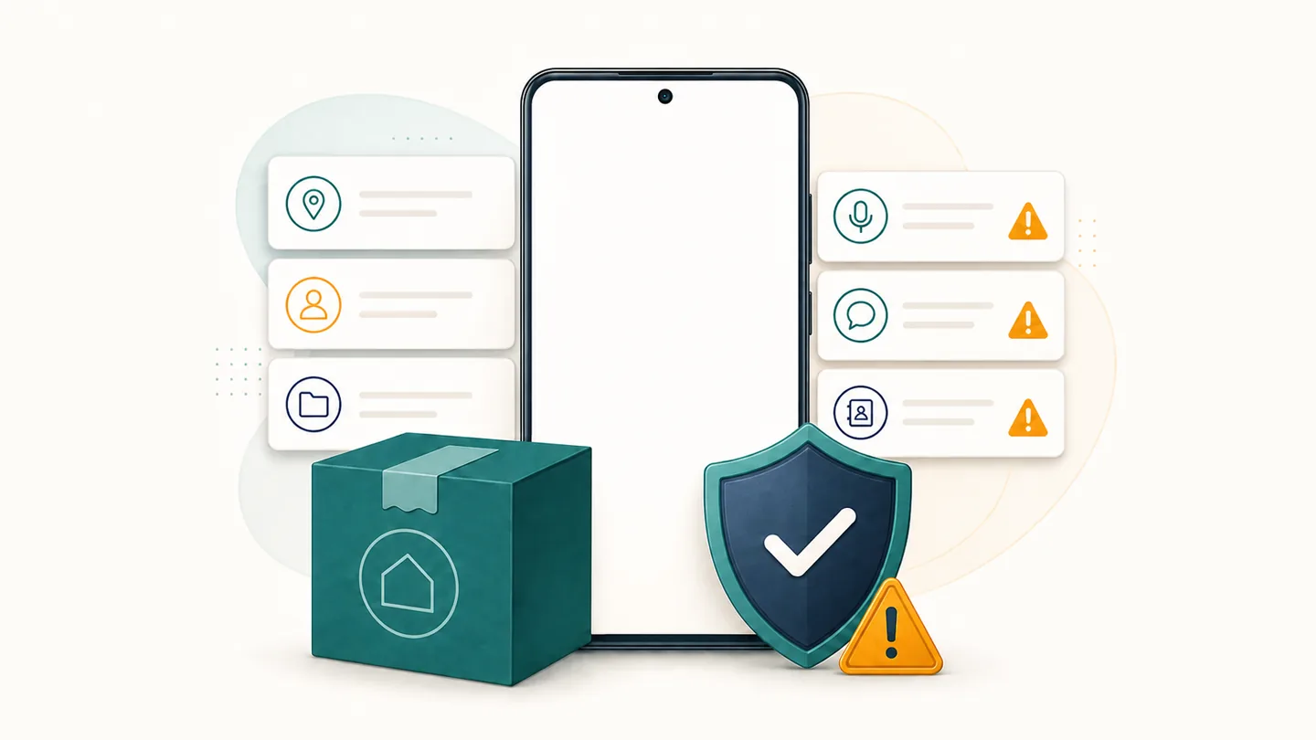 Inspeção de permissões e origem de arquivo no celular