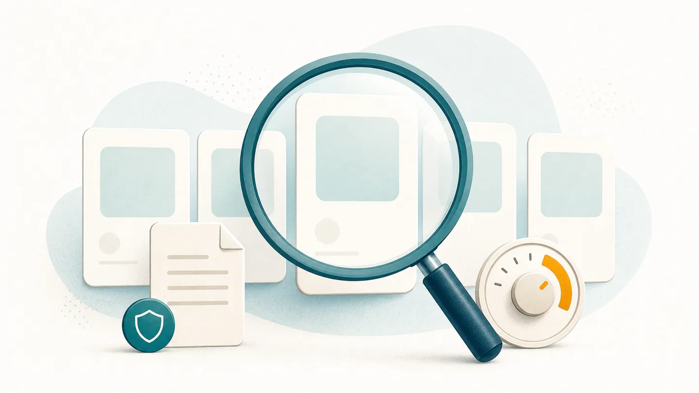 Conferência de categorias, regras e limites visíveis