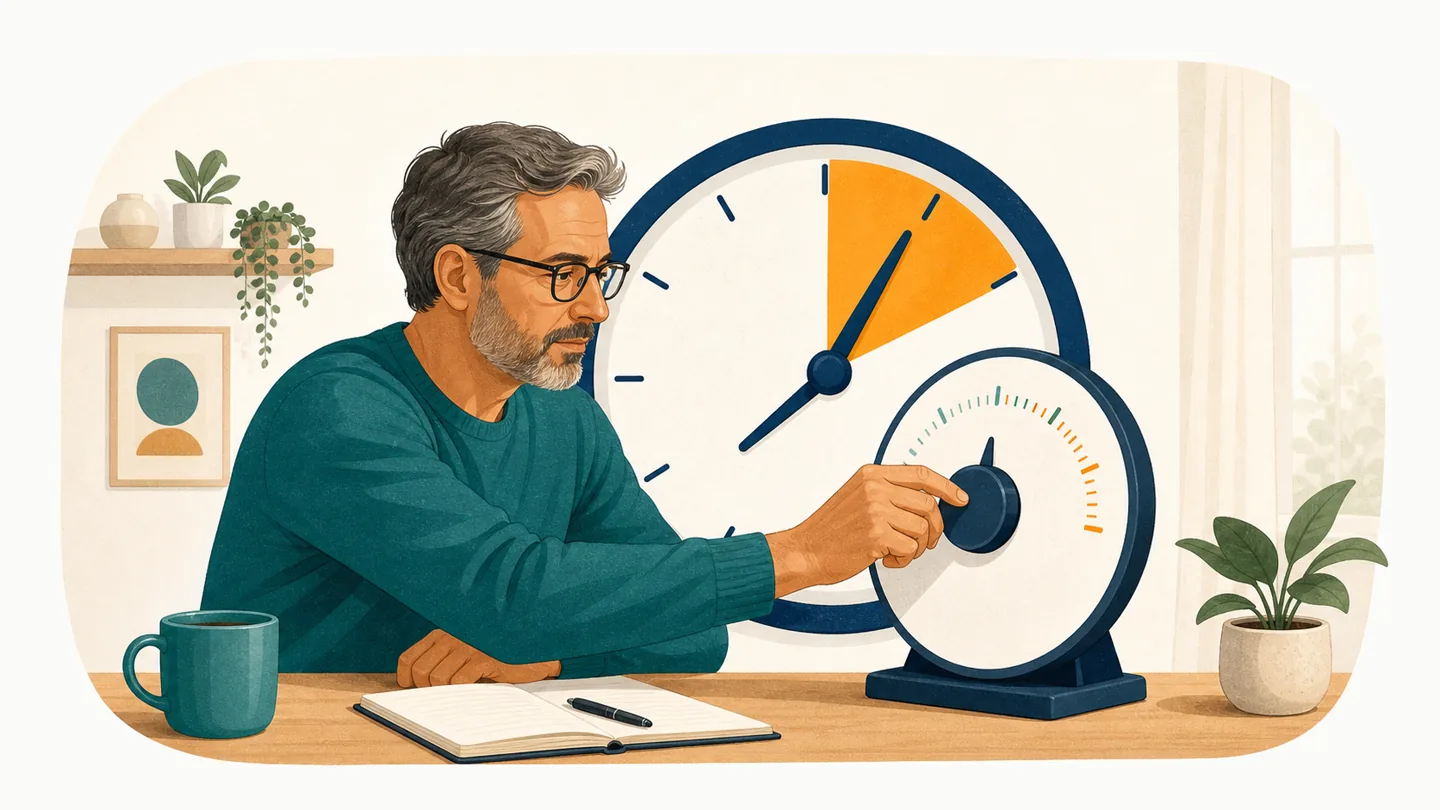 Pessoa adulta definindo limites de tempo e orçamento